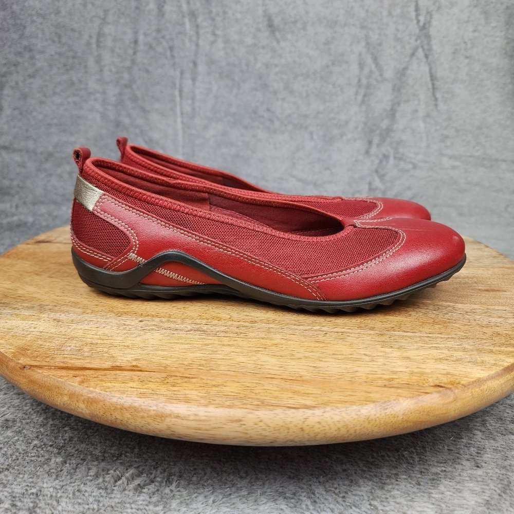 Ecco Vibration II Skimmer Flats Women's Size 37 US 6-6.5 Red Slip On Shoes